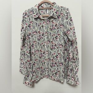 Free People Floral Button Down Boho Top – Size 2